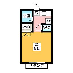 メゾンロディニア 1Kの間取図画像