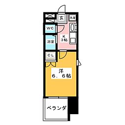 パルティール御器所 1Kの間取図画像