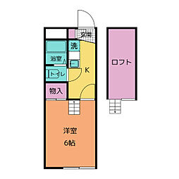 ピオニエ川名 1Kの間取図画像