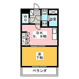 エスポアール 1DKの間取図画像