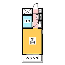 荒畑ハウス ワンルームの間取図画像