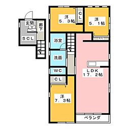 ソフィア元宮 3LDKの間取図画像