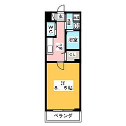 グレイスコート御器所 1Kの間取図画像
