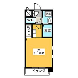 リーベン瑞陽 ワンルームの間取図画像