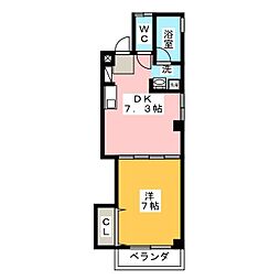 ウエストフロント桜山 1DKの間取図画像