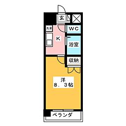 ソレイユ御器所 1Kの間取図画像
