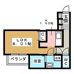 BrancheFUKIAGESOUTH 1Kの間取図画像