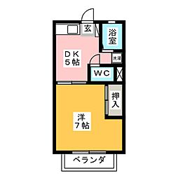 ドエルしば 1DKの間取図画像