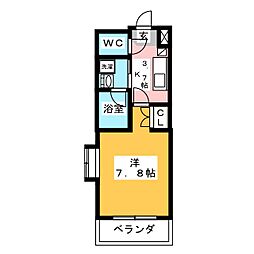 LaCareneGOKISO 1Kの間取図画像