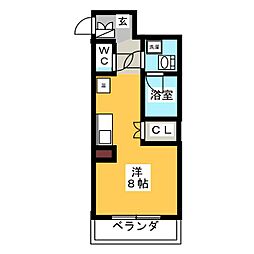 サン・エターナル亀城 ワンルームの間取図画像