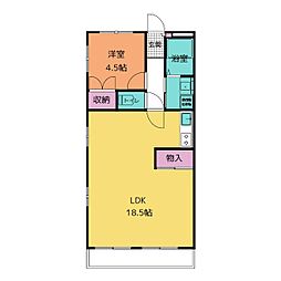 サンハイム中橋 1LDKの間取図画像