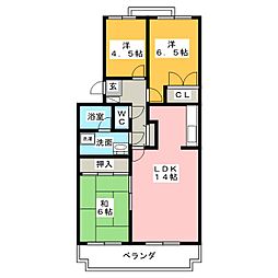 大藤ハイツ 3LDKの間取図画像
