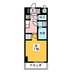 ヴィラマリオン 1Kの間取図画像