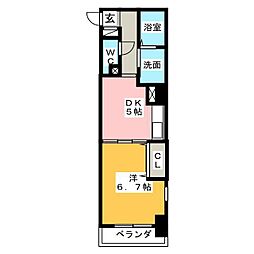 メゾン・ド・ヴェール 1DKの間取図画像