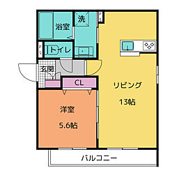 LUXEL 1LDKの間取図画像