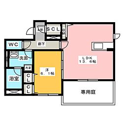 ドミールマツカゼ 1LDKの間取図画像