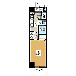 クレド桜山 1Kの間取図画像