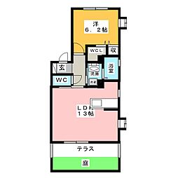 グレイスハイム村雲 1LDKの間取図画像