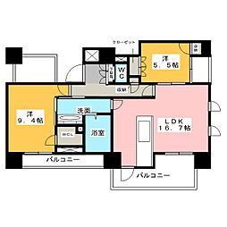 プライムメゾン御器所 2LDKの間取図画像