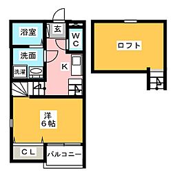 PINEハイツ 1Kの間取図画像