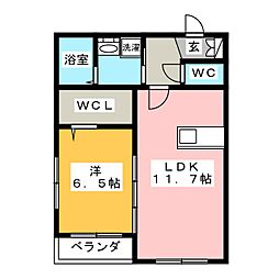 MaisonduSORA 1LDKの間取図画像