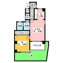 BELCANTO桜山 1LDKの間取図画像