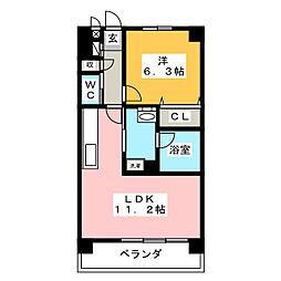 レージュ桜山 1LDKの間取図画像