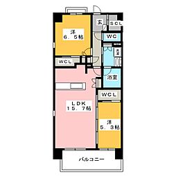 プレディアコート御器所 2LDKの間取図画像