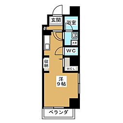 L'Allure ワンルームの間取図画像
