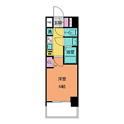 プレサンス桜山駅前アフォード 1Kの間取図画像