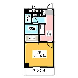 アンプルールフェールVert2 1Kの間取図画像