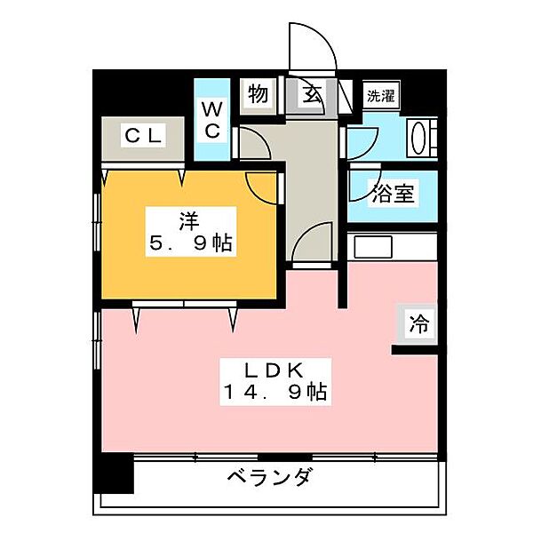 ＣＡＳＡ　ＥＳＴＡＴＥ ｜愛知県名古屋市中区千代田５丁目(賃貸マンション1LDK・8階・49.77㎡)の写真 その2