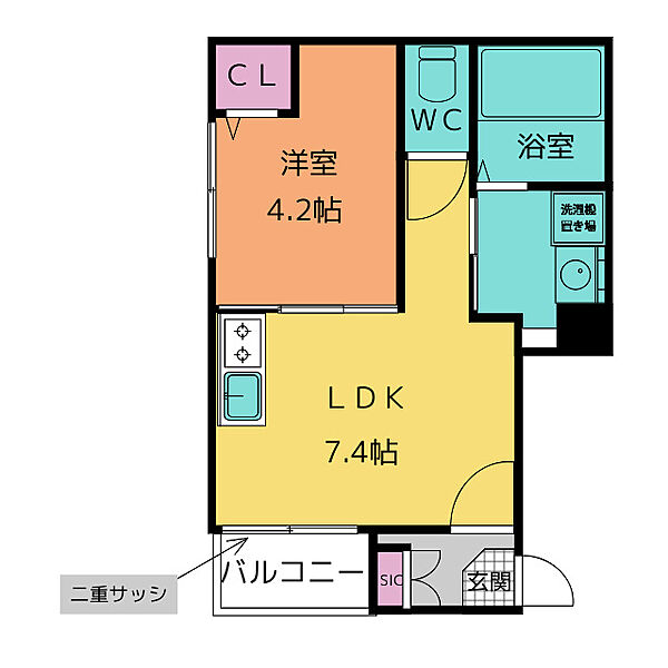 カーサヴェルデ 301｜愛知県名古屋市中川区尾頭橋４丁目(賃貸アパート1LDK・3階・30.08㎡)の写真 その2