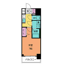 S-RESIDENCE上前津駅前 10階1Kの間取り