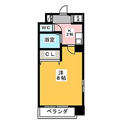 LUMINOUS TSURUMAKOEN 7階1Kの間取り