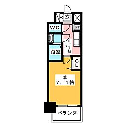 プレサンス金山コネクト 1Kの間取図画像