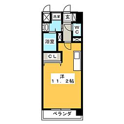 BrilliantGarden2 ワンルームの間取図画像