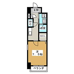 プライマリーステージ 1階1Kの間取り
