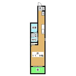 エントピア矢田2 ワンルームの間取図画像