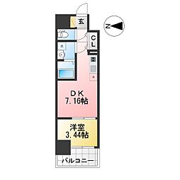 名古屋市中区金山3丁目マンション ワンルームの間取図画像