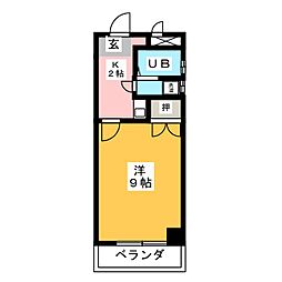 メゾン村瀬 1Kの間取図画像