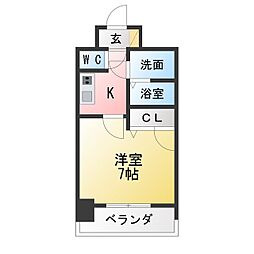 エスリード大須観音プリモ 1Kの間取図画像