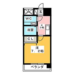 FRONTIERTOWER名駅南 1Kの間取図画像