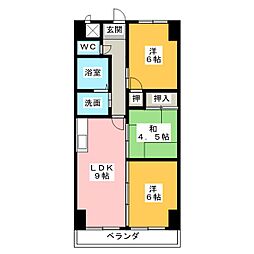 レジディア日比野 3LDKの間取図画像