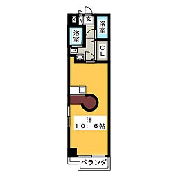 イエロー・シダー金山 ワンルームの間取図画像