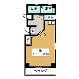 プレジデンテ上前津 ワンルームの間取図画像