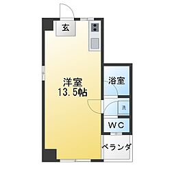 パークサイドマンション ワンルームの間取図画像