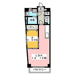 S-FORT熱田花町 1LDKの間取図画像