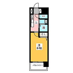 ArtizA上前津 1Kの間取図画像