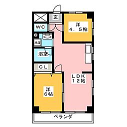 第3フクマルビル 2LDKの間取図画像